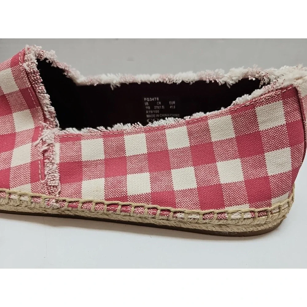 COACH‎ CELINA GINGHAM ESPADRILLE STRAWBERRY/CHALK SHOES WOMEN'S SIZE 11